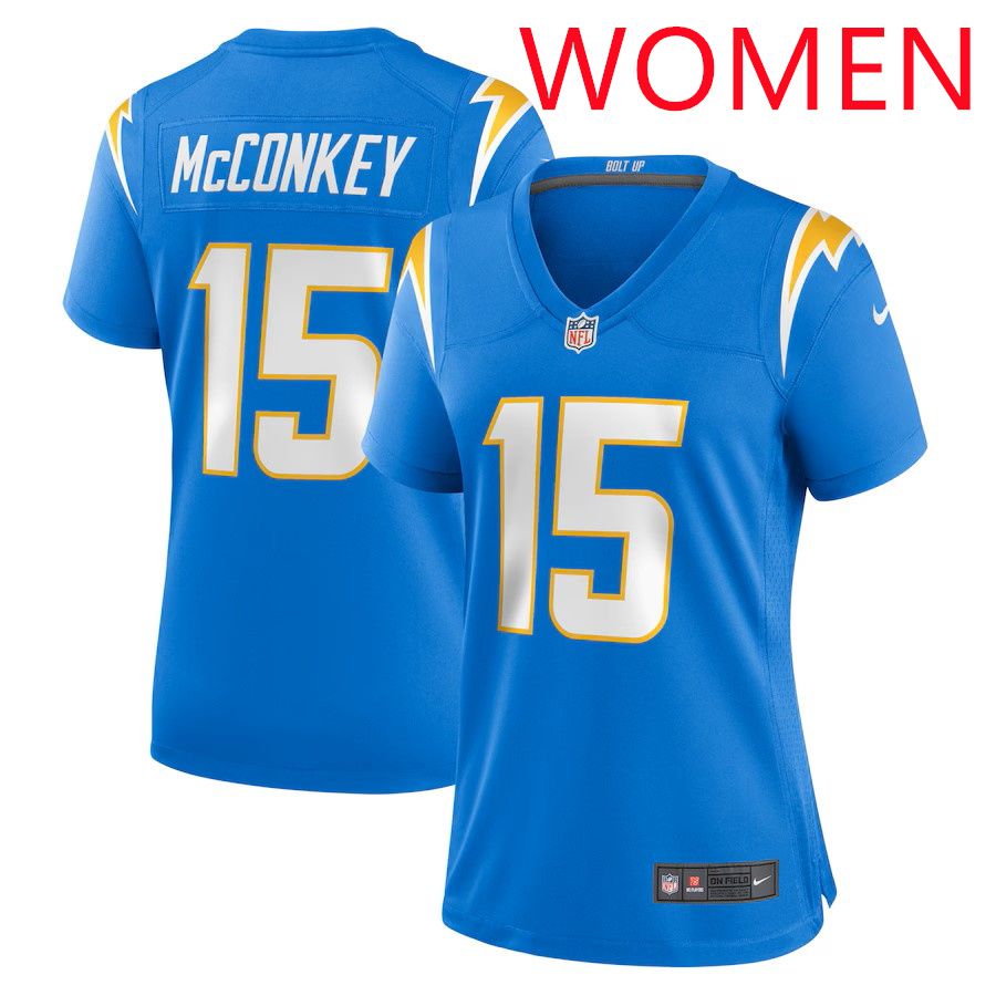 Women Los Angeles Chargers 15 Ladd McConkey 2025 Nike Powder Blue Game NFL Jersey